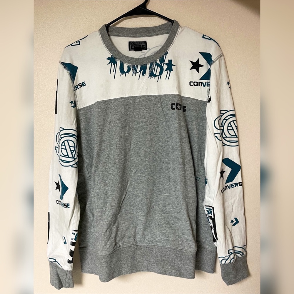 Converse White and Grey Graphic Sweater (used)